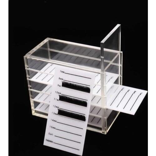 5 layers clear eyelash storage box Makeup Display Container Eyelashes Glue Pallet Holder Grafting Eyelash Transparent Container