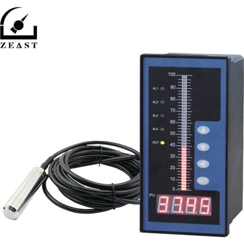 Water Level Controller with 0-5M Level Sensor Liquid Depth Transmitter Sensor Water Depth Controller with 4 Relay Output