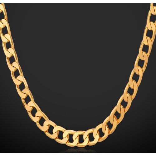 Kpop Mens High Quality Filled Chunky Necklaces Chains Gold/Silver Color Figaro Necklace 5MM 55CM 22'' N744