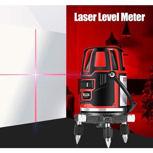 HILDA 5 Lines Laser Level 360 Vertical & Horizontal Rotary Cross Laser Line Leveling Red Beam Infrared Self-leveling Level