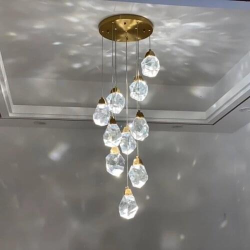 Diamond crystal modern chandelier lighting for staircase large living room hall chandeliers gold kitchen island led lamps