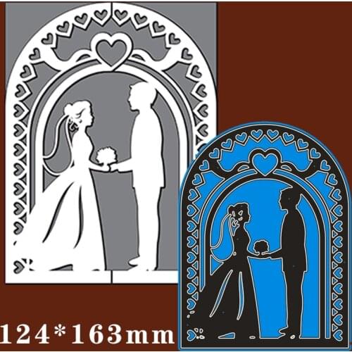 124*163mm happy lover wedding Invitation Metal Cutting Dies for card DIY Scrapbooking stencil Paper Craft Album template Dies