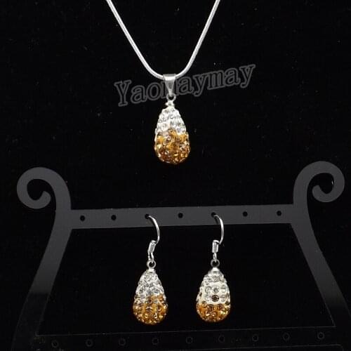 Waterdrop Set Gradient Gold Earrings Necklaces Sets For Party 5 lots Wholesale