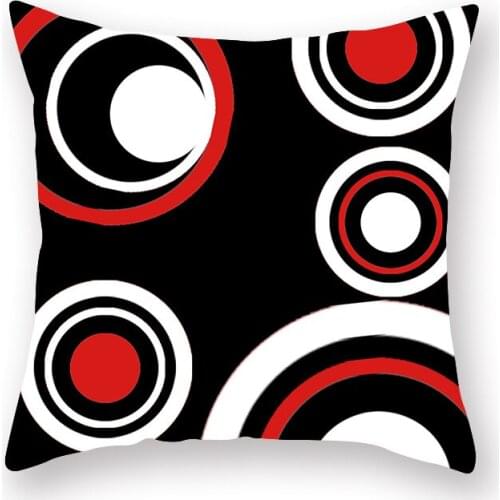 45x45cm Home Furnishings Nordic Sytle Red Geometric Line Pillowcase Living Room Office Sofa Cushion Cover AT108