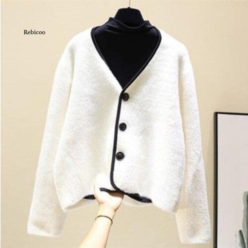 Autumn Womens Leopard Knit Cardigan Short Loose Slimming Long-Sleeved Sweater Coat Fashion Women Sweater