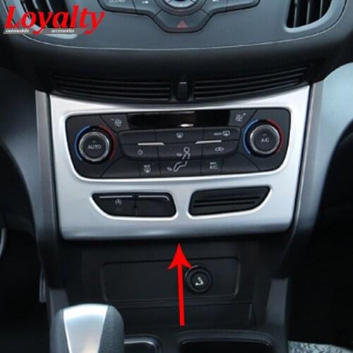 Loyalty for Ford Escape Kuga 2017 2018 Central Air Conditioning Control Adjust Switch Button Frame Panel Cover Trim Car Styling