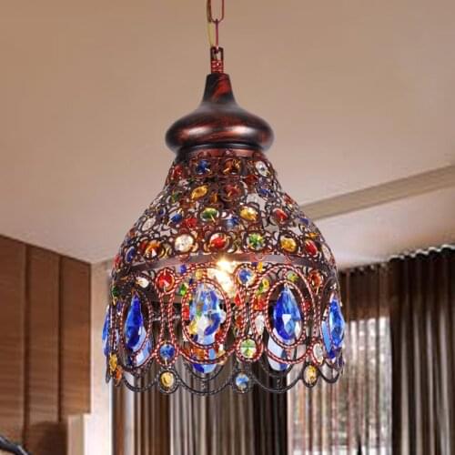 Southeast Asia Thai pendant lamps color crystal Mediterranean Bohemian restaurant aisle corridor lamps Turkish lamp ZA626 ZL53