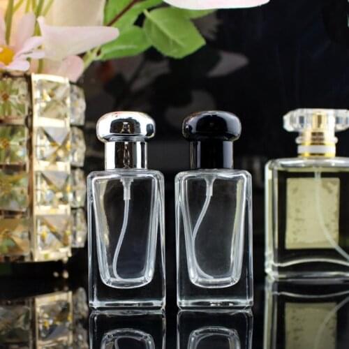 5pcs/lot 30ml Empty Glass Perfume Bottle Atomizer Square Clear Pump Spray Bottle Parfume Cosmetic Make Up Bottle