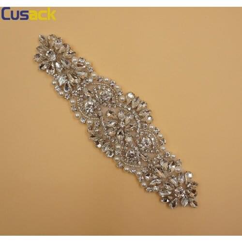 Rose Gold Crystal Rhinestone for Wedding Dresses Hair Accessories Bride Wrist Flower Hats Applique Iron On Applique