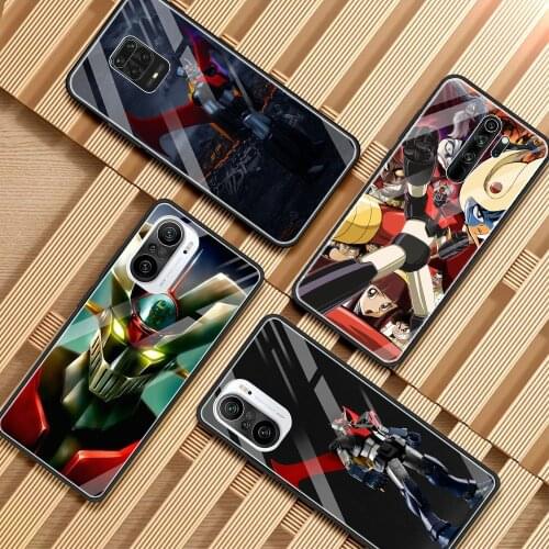 Phone Case For Redmi K40 Pro Plus K30 K20 Note 10 9s 9 8 Pro 9s 9a 9c 8a Glass Bumper Fundas Smartphone Japan Manga Mazinger-Z