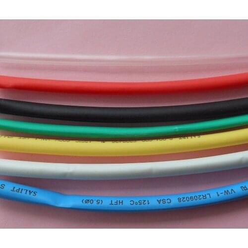5mm Diameter Red / Black / Red / Green / Blue / Yellow / Clean Heat Shrinkable Tube Shrink Tubing 10M