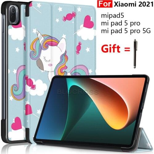 Slim Magnetic Case for Xiaomi MiPad Mi Pad 5 Pro MiPad5 11 inch 2021 PU Leather Funda Cover for mi pad 5 Pro 5G Tablet Stand+Pen