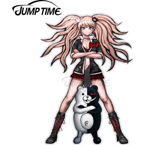 Jump Time 13 x 5.8cm For Danganronpa Junko Enoshima Anime Car Stickers and Decals DIY Bumper Motorcycle JDM ATV Cartoon Decal