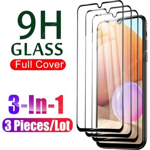 3 Pcs Full Cover Tempered Glass For Samsung Galaxy A32 A30 A30s A31 Protective Glas On M30 M30s M31 M31s M32 5G Screen Protector