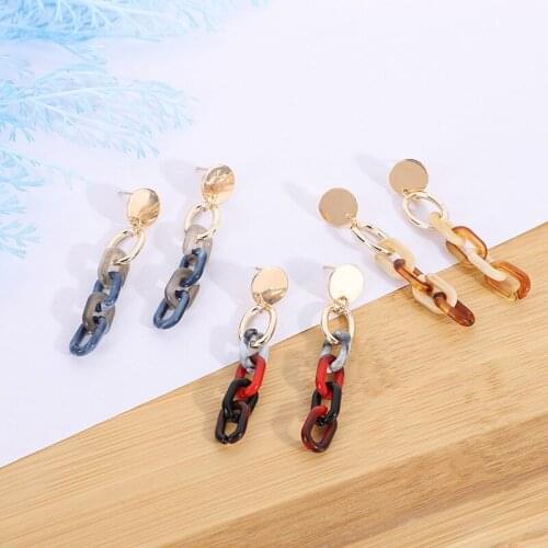 Punk Bamboo Acrylic Acetate Buckle Drop Earring 2021 New Design Morandi Colorful Dangle Earrings For Women Wholesale Factory