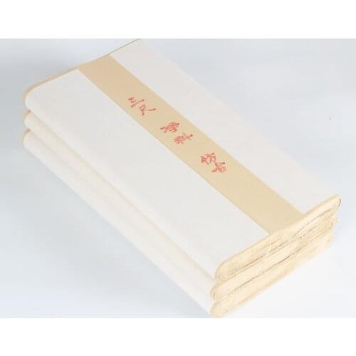 100sheets Chinese Rice Paper Half Ripe Handmade Calligraphy Painting Xuan Paper Xuan Zhi with Uneven Edge Lantern Paper