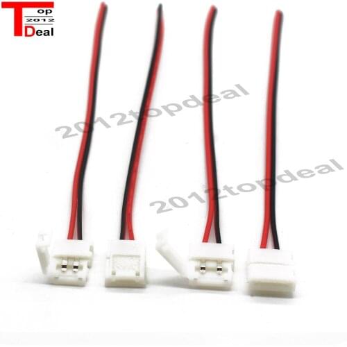 100pcs/lot 10mm 2pin connector wire for 5050 5630 5730 single color led strip free solder connector wire