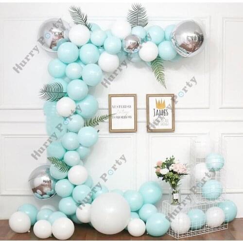 105pcs Balloon Garland Arch Kit White Tiffany Blue Silver Foil DIY Balloons Kids Birthday Baby Shower Party Decoration Supplies