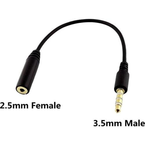 10x 2.5mm Female Stereo Jack To 3.5mm 1/8" 4 Pole Male Plug Headphone Audio AUX Adapter M/F Connector Cable 15cm