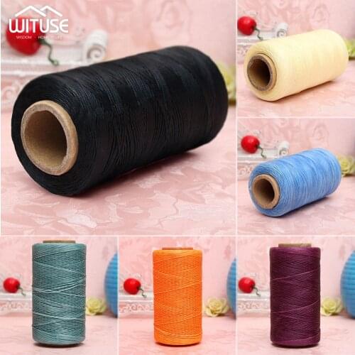 12Pcs 0.8MM Waxed Leather Thread Cord DIY Dacron Cord For Handcraft Leather Project Colorful and Durable