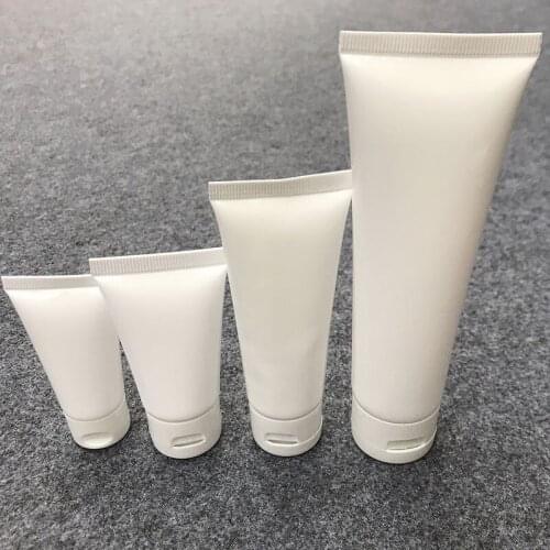 15ML 30ML 50ML 100ML 100PCS White Plastic Cream Soft Tube Empty Cosmetic Squeeze Soft Tube Frost Facial Flip Lid Lotion Bottles