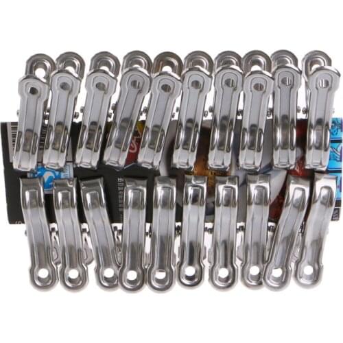20 Pcs Stainless Steel Clothes Pegs Hanging Pins Laundry Windproof Clips