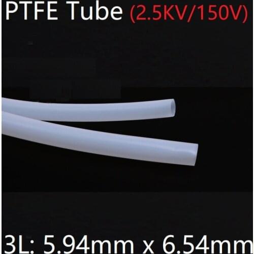 3L 5.94mm x 6.54mm PTFE Tube F46 Insulated Capillary Heat Protector Transmit Hose Rigid Temperature Corrosion Resistance 150V