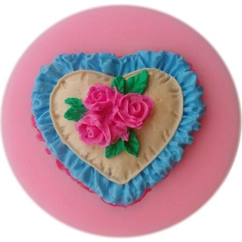 3D diy heart flowers silicone fondant tools silicon Jelly Mold cake accessories decorating tool party accessories
