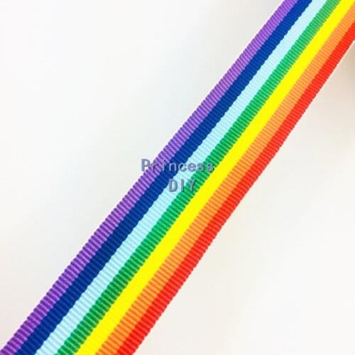 5 Meter/Lot 10 25 40mm Woven Grosgrain Tape Polyester Pastel Rainbow Ribbon Stripe Webbing DIY Bag Shoes Hat Garment Accessory