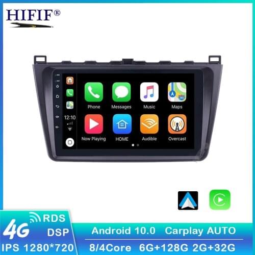 9 Inch 2DIN WIFI Bluetooth WIFI GPS Navigation Car Radio Android 10 Multimedia Player Carplay For 2008-2015 Mazda 6 Rui wing