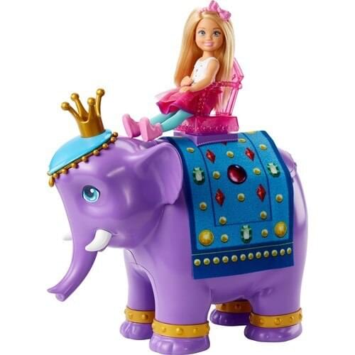 Barbie Dreamtopia Chelsea and Elephant King-Dreamtopia Barbies-Barbie Chelsea-Royal Elephant-Barbie Doll-Barbie dreamtopia land