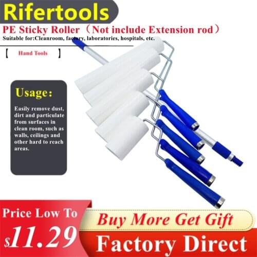 Free Shipping All Size CleanRoom Dust Removal Sticky Roller PE Roll With Handle For Cleaning LCD PCB Glass Lint Roller