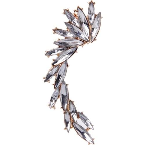 Shiny Stud Ear Crawler Full Rhinestone Ear Cuff Wrap Clip Earring Women Jewelry T84A