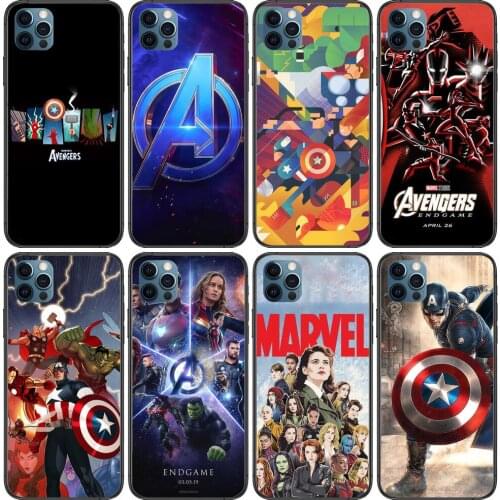 Marvel Anime Phone Cases cover For iphone 11 Pro Max case 12 8 7 6 S XR PLUS X XS SE 2020 mini mobile cell shell funda bag