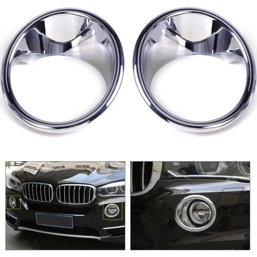 DWCX Car Stylings 2pcs ABS Chrome Plated Front Fog Light Lamp Frame Cover Trim Headlight Decor Moudings For BMW X5 F15 2014 2015