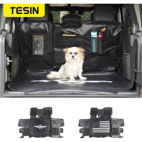 TESIN Stowing Tidying for Jeep Wrangler JK 2007+ Car Trunk Pet Seat Cover Mat Hammock for Jeep Wrangler JK Accessories 4 Door