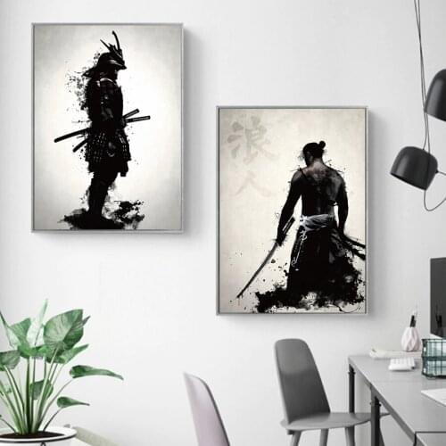 HD Home Decoration Japanese Samurai Canvas Painting Modern Wall Artwork Pictures Canvas Print For Living Room Modular Pictures