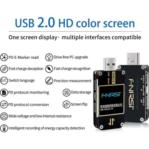 FNB38 Current And Voltage Meter USB Tester QC4+ PD3.0 2.0 PPS Fast Charging Protocol Capacity Test