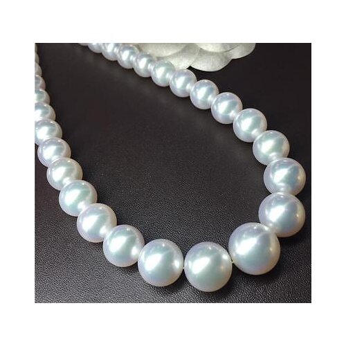 Huge 18" 11-12mm south sea round white pearl necklace