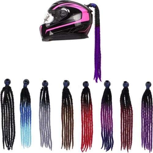 70cm Motorcycle Helmet Braids Wig Hair DIY Helmets Pigtails Ponytail Wig Hair with suction cup gel pads for Motorcycle MotorBike
