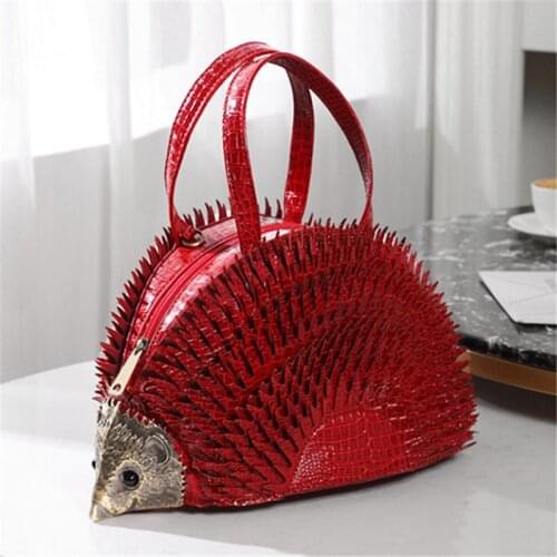Creative Hedgehog Shape Women Handbags Fashion Red Female Luxury Designer Handbag Leather Crossbody Bags Big Tote Bag