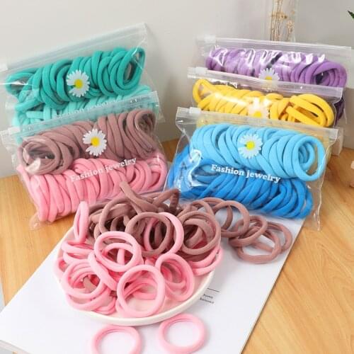 50PCS/Set Girls color Hair Ring Children Ponytail Elastic rubber band hair band Hair Accessories girl Headband Headdress Set