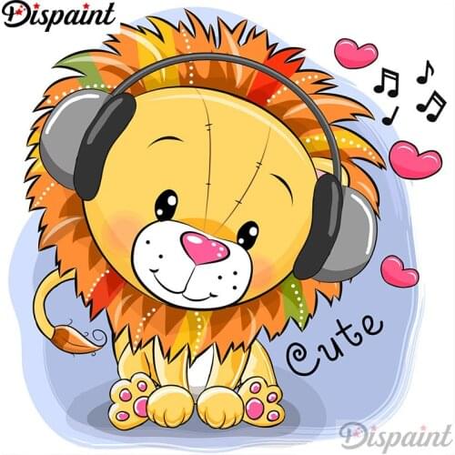 Dispaint Full Square/Round Drill 5D DIY Diamond Painting "Cartoon lion" Embroidery Cross Stitch 3D Home Decor A12383