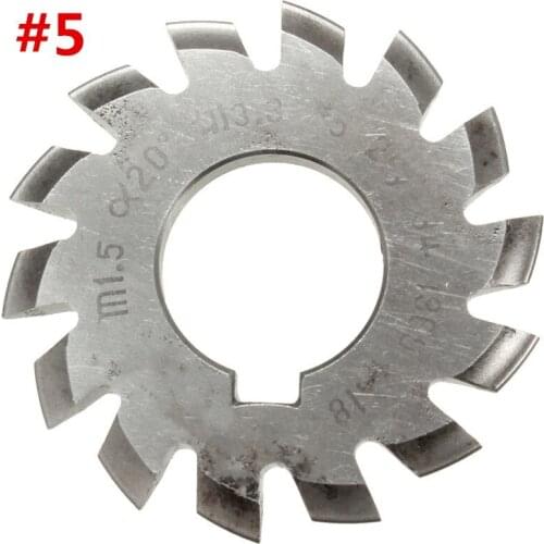 Diameter 22mm M1.5 PA 20 Degree 5 Involute Gear Cutters Set HSS High Speed Steel Machine Tools Accessories