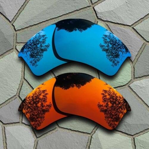 Sky Blue&Red Orange Sunglasses Polarized Replacement Lenses for Oakley Half Jacket 2.0 XL