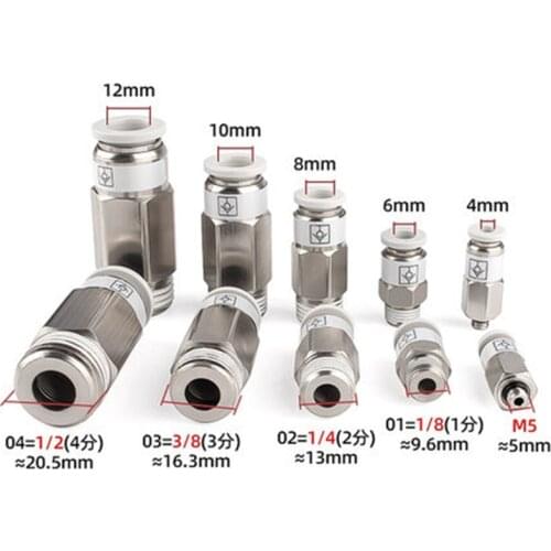 Check valve thread straight SPC VPC 8-02 6-01 pneumatic gas pipe quick plug check valve connector check valve