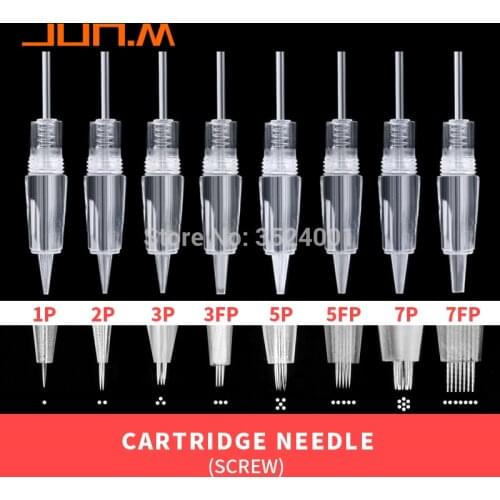 Disposable Screw Tattoo Needles Cartridge For Premium Charmant Permanent Tattoo Machine Gun With 1D 3P 5P 5FP 7FP