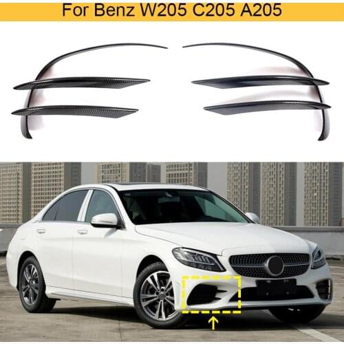 Car Front Bumper Lip Spoiler for Mercedes-Benz C Class W205 C205 LCI Sport 2019 2020 Front Bumper Lip Chin Splitter Carbon Fiber