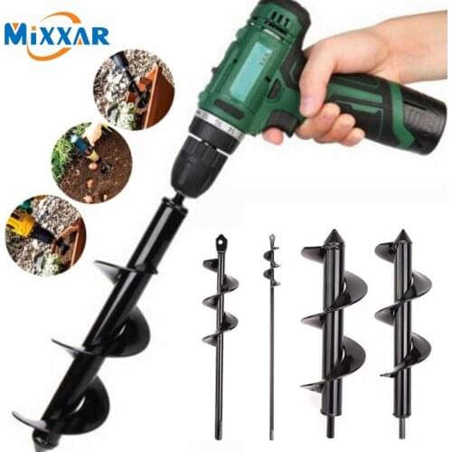 ZK40 Drop Ship Garden Spiral Drill Bit Set Non-Slip Hex Drive HEX Shaft Drill Post Soil Cultivator Planting Hole Digger Tool