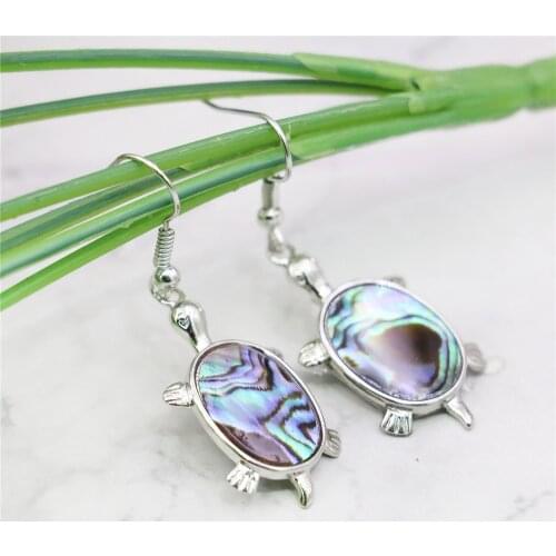 15X28mm Tortoise Natural Abalone Seashells Sea Shells Drop Earrings Alloy Women Eardrop Girl DIY Fashion Jewelry Making Design